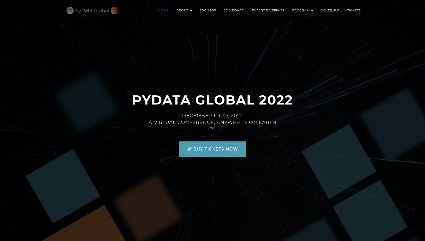 Screenshot of the PyData Global 2022 website