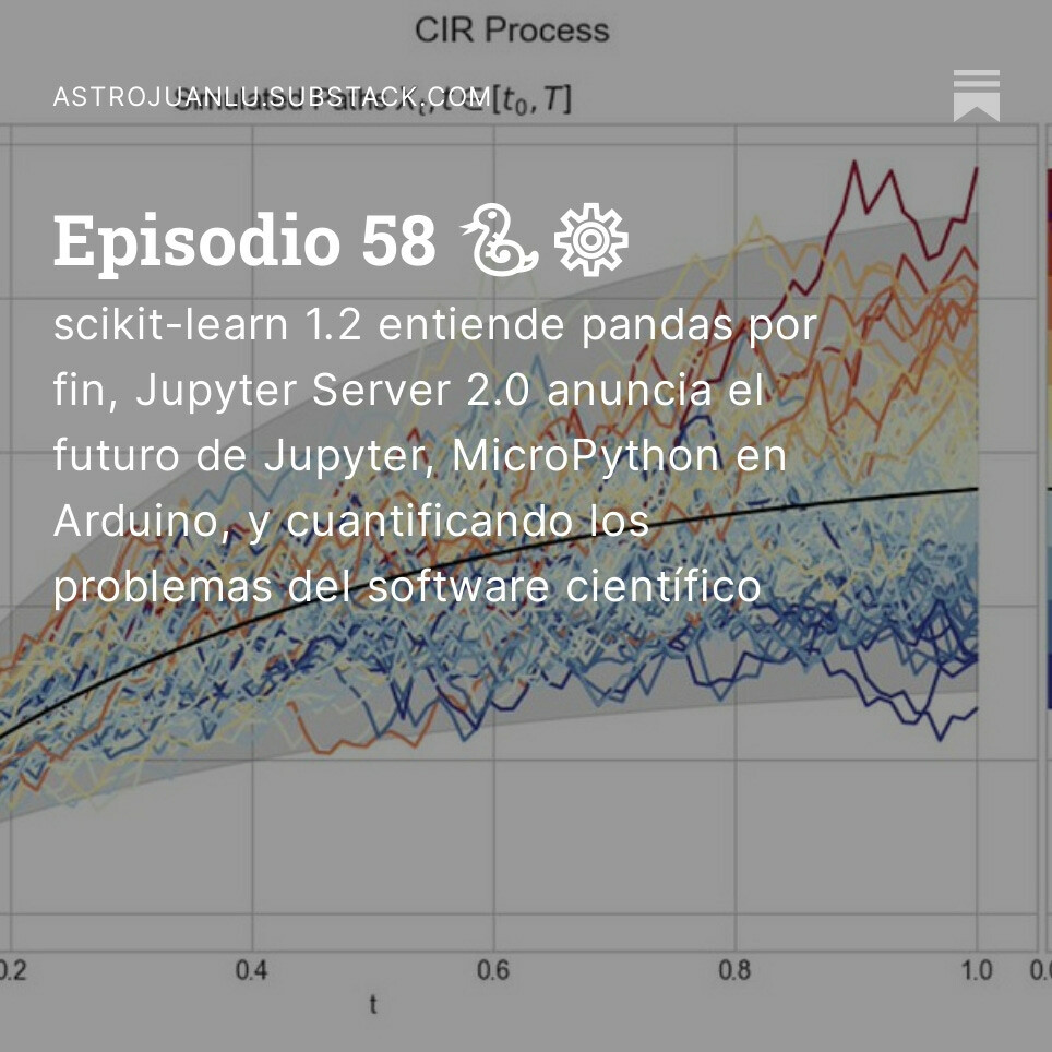 Noticias sobre Python científico de la semana, episodio 58 🐍⚙️

scikit-learn 1.2 entiende pandas por fin, Jupyter Server 2.0 anuncia el futuro de Jupyter, MicroPython en Arduino, y cuantificando los problemas del software científico