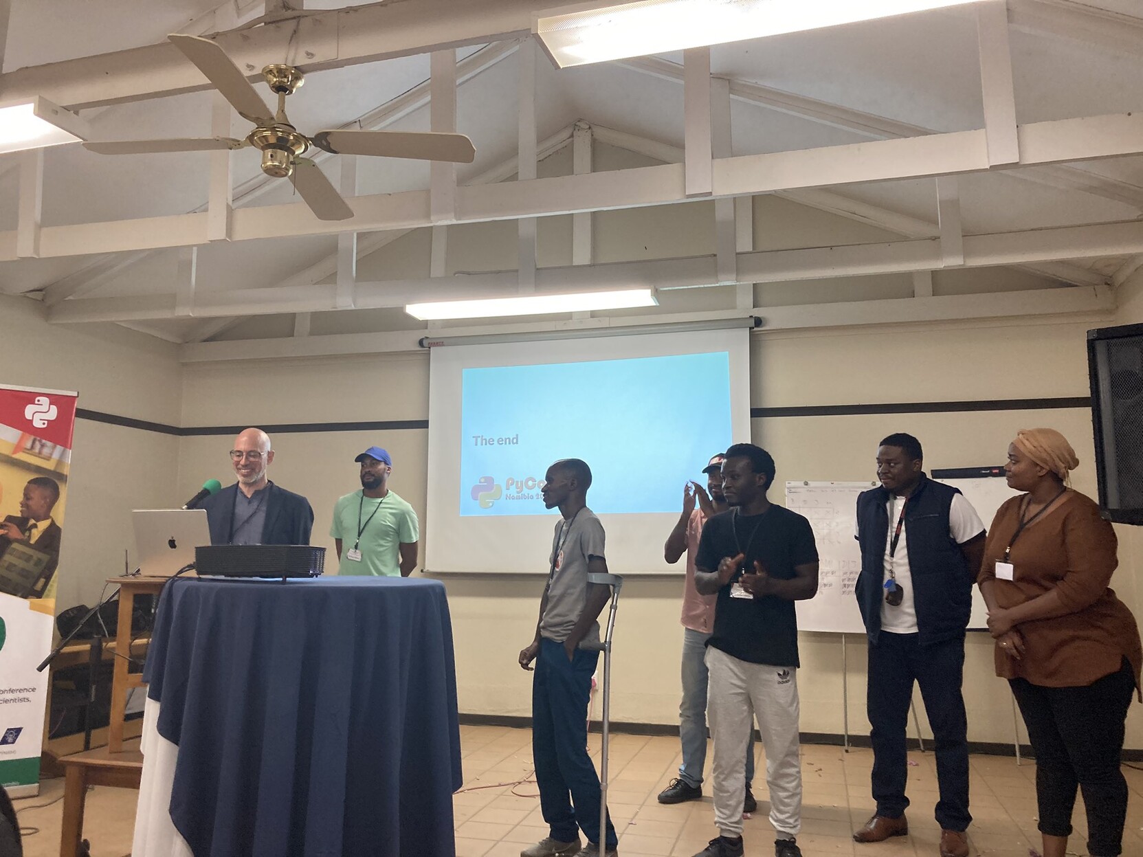 Photo of PyCon Namibia organizers on stage