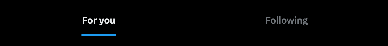 Screenshot of "For you" tab vs "Following" tab